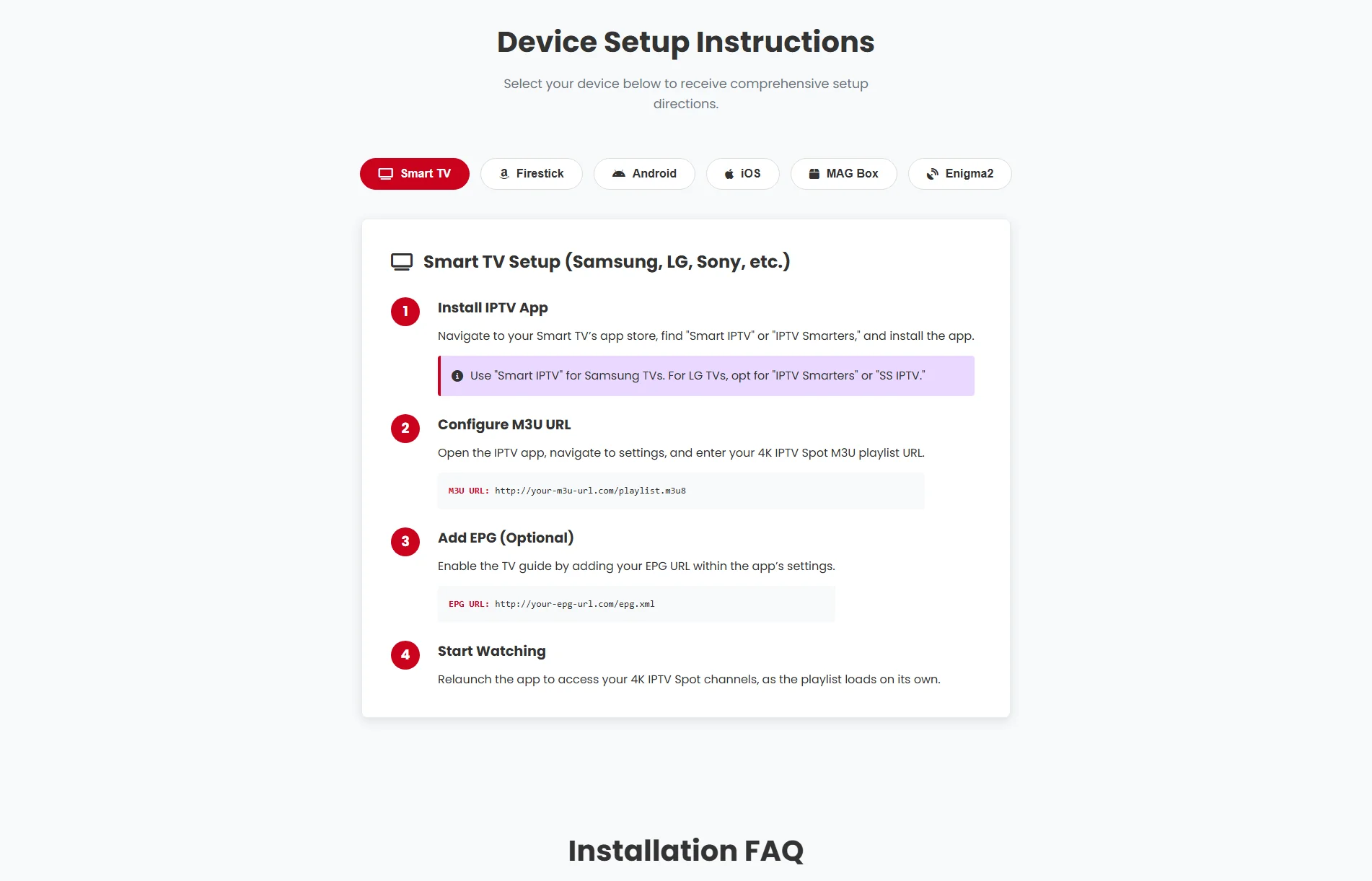 4K IPTV Spot Setup Guide