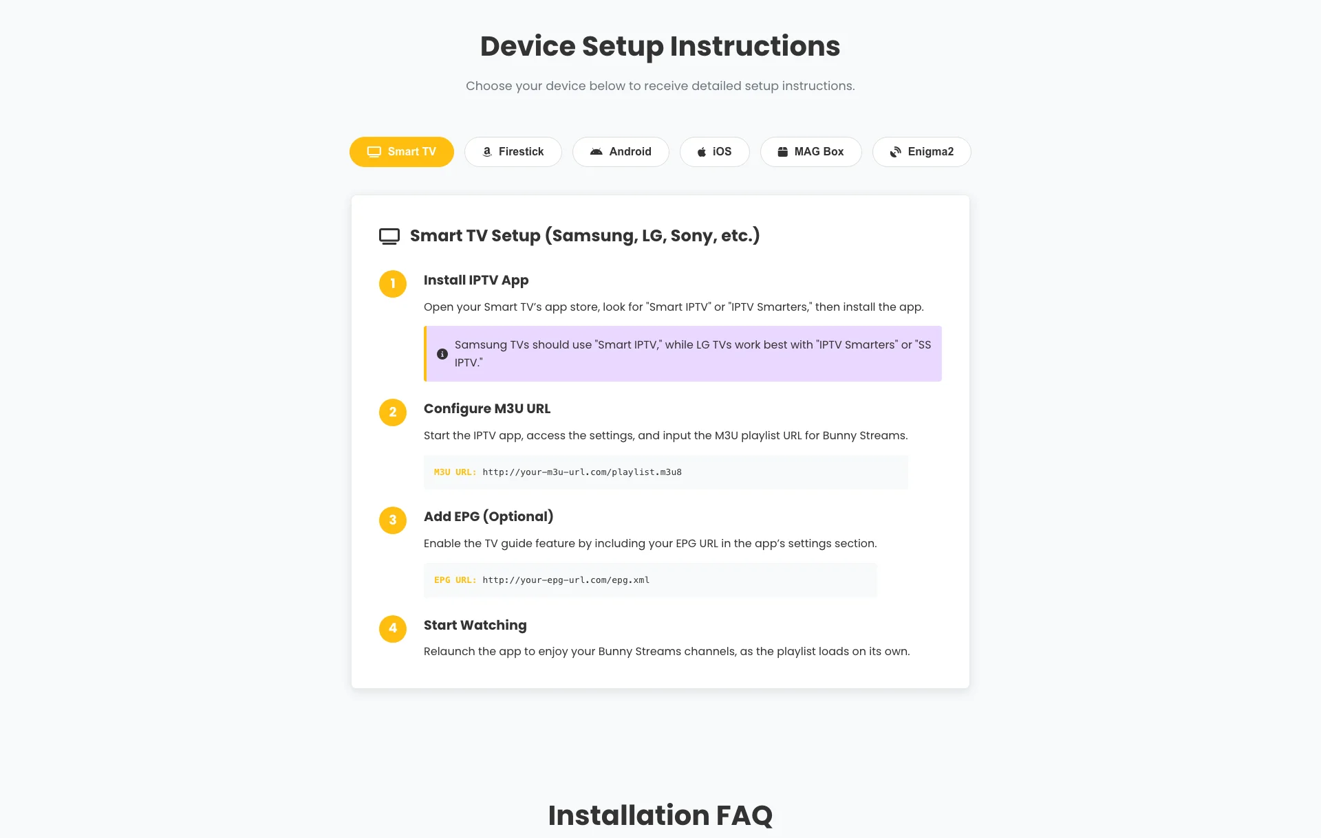 Bunny Stream TV Setup Guide