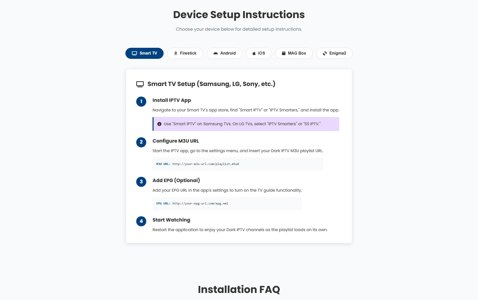 IPTV Dark Setup Guide