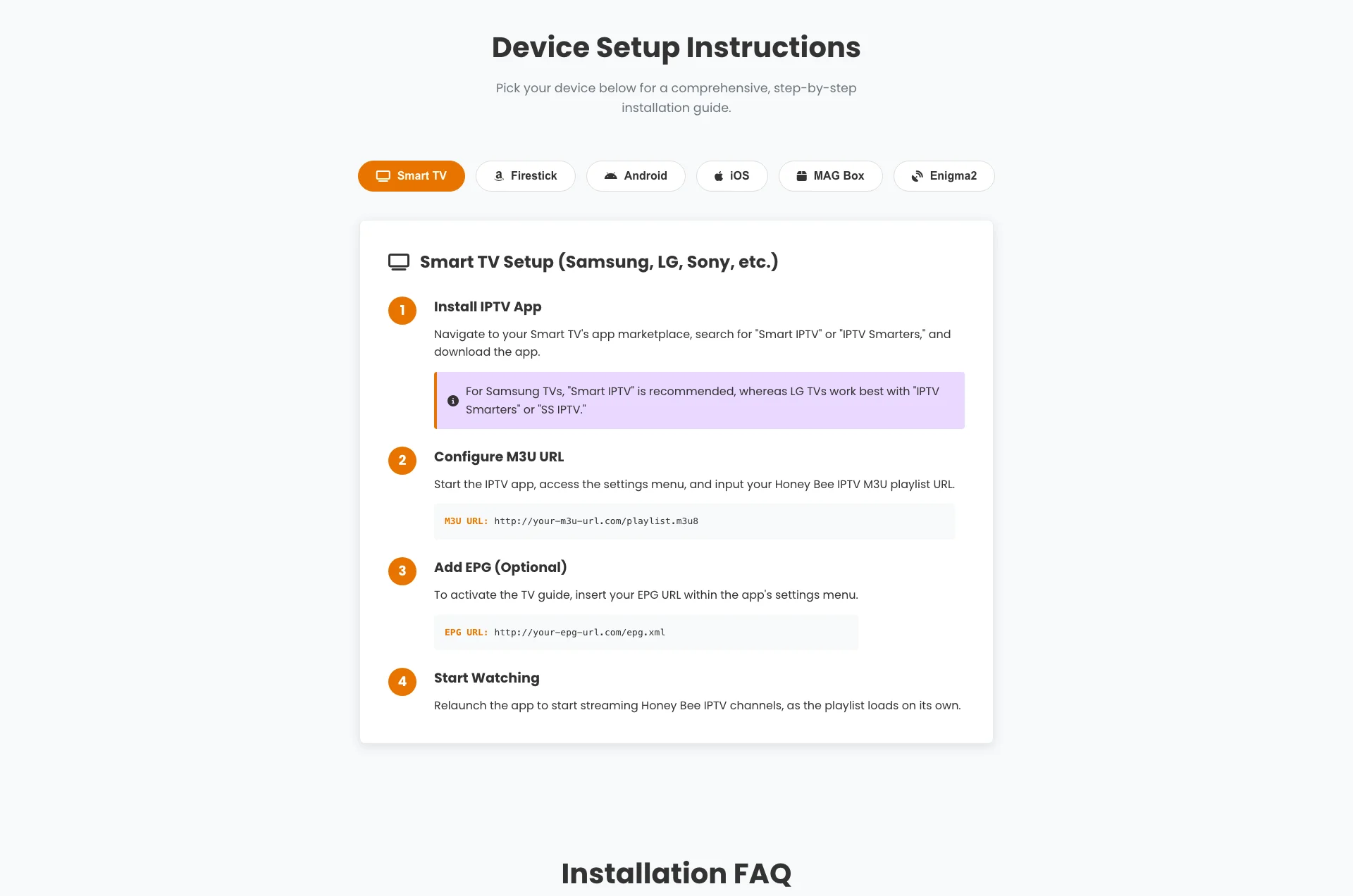 Honey IPTV Setup Guide