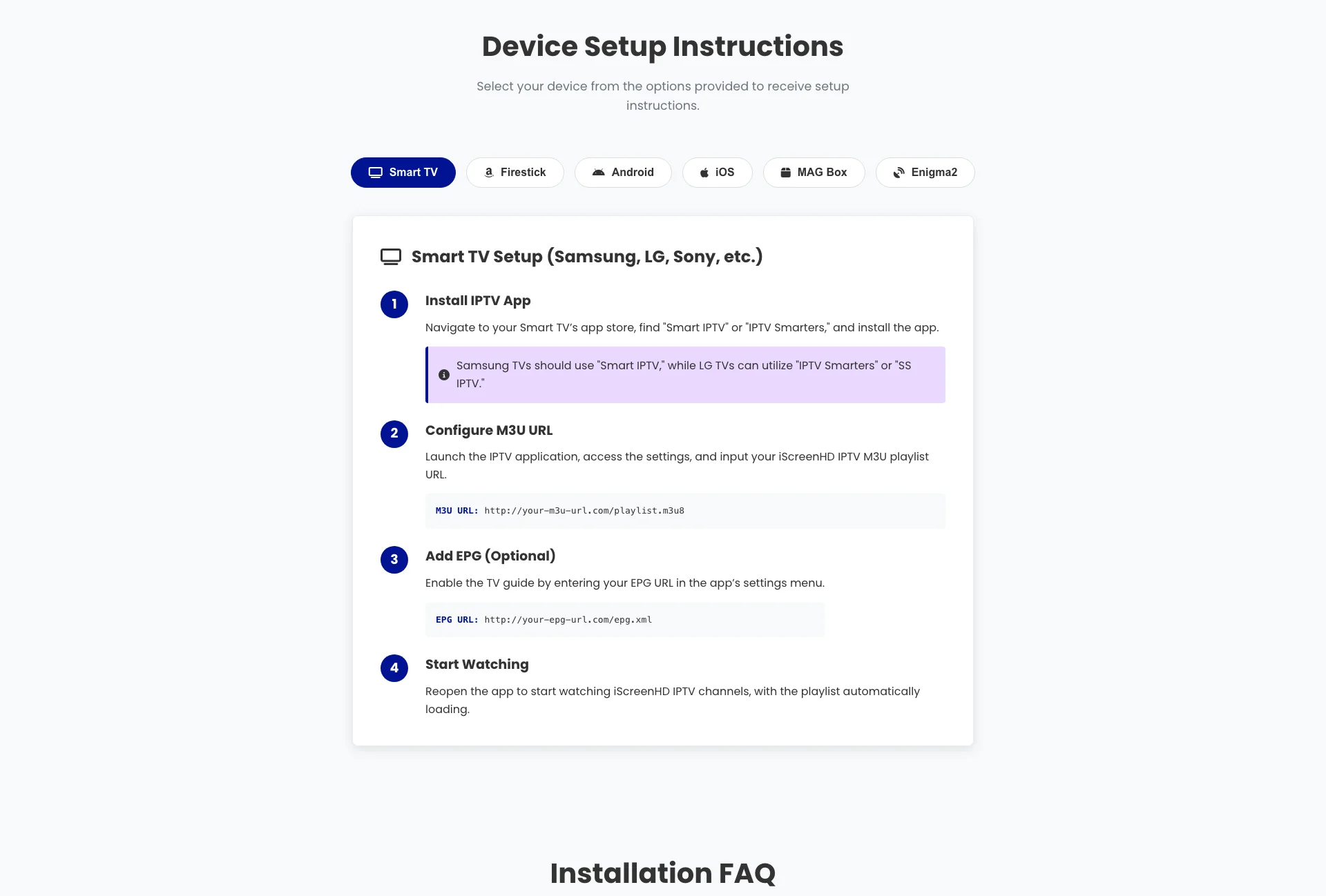 iScreenHD TV Setup Guide