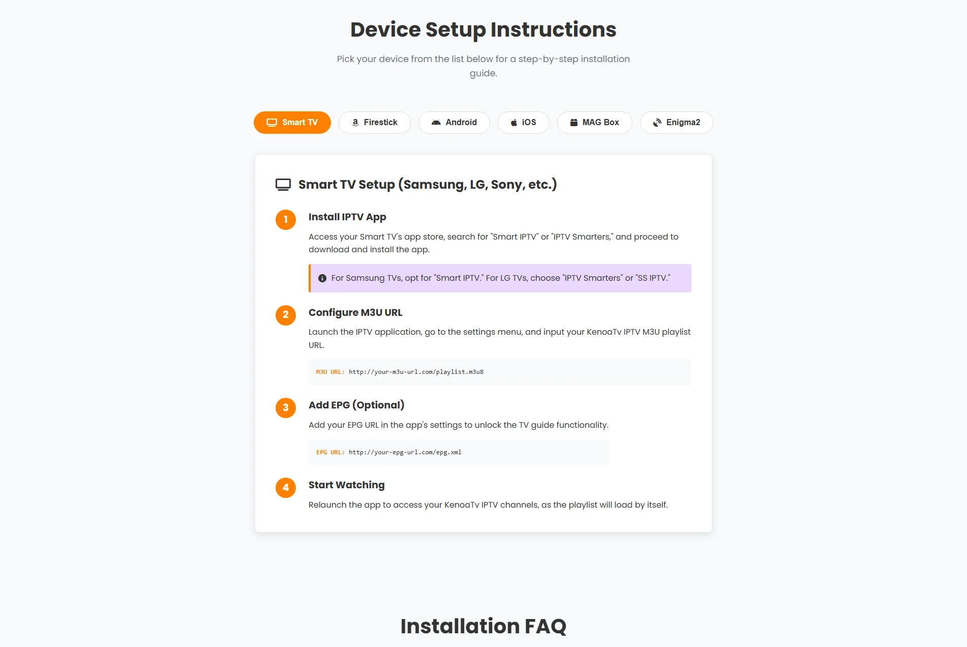 KenoaTV IPTV Setup Guide