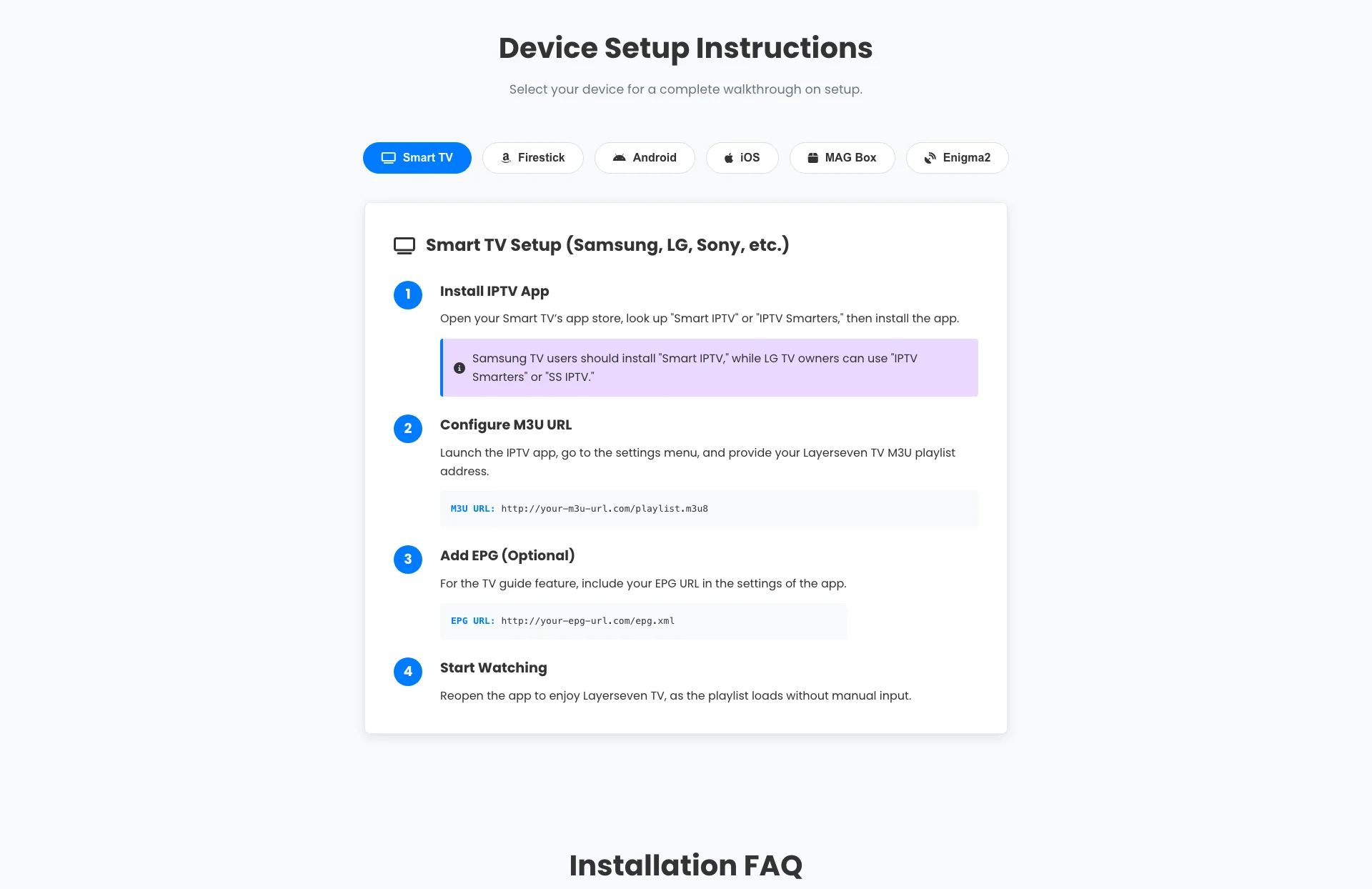 LayerSeven TV Setup Guide