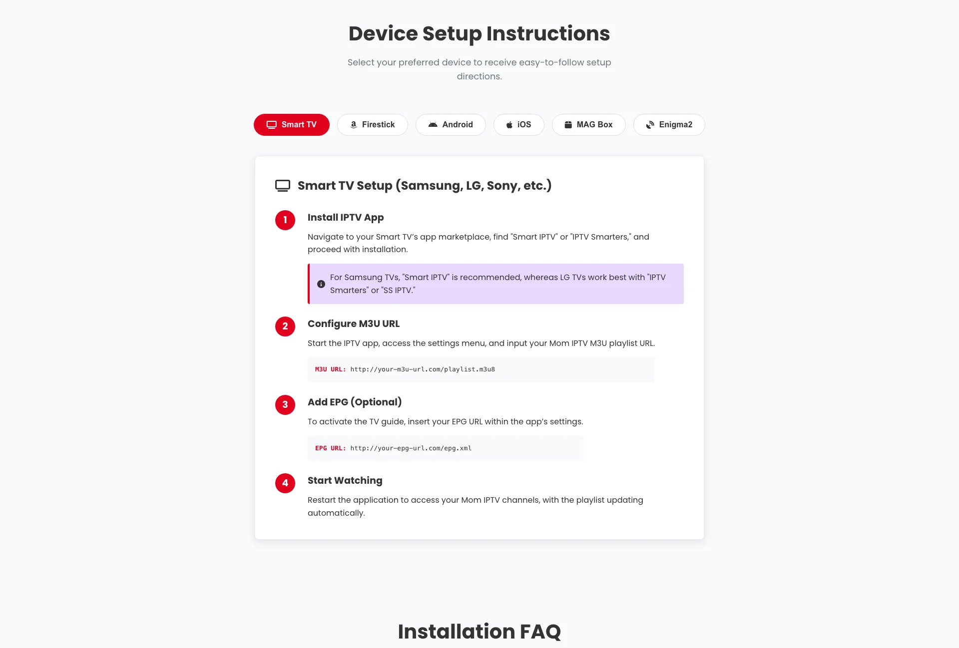 Mom IPTV Setup Guide