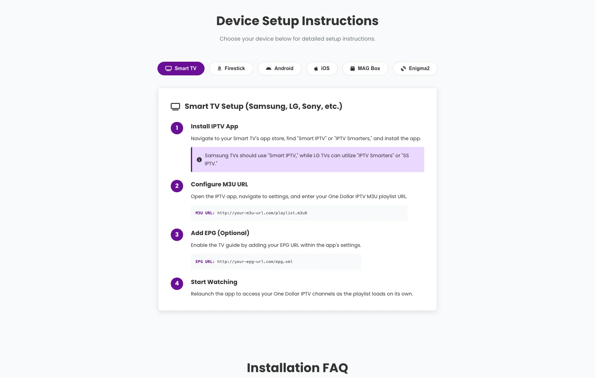 One Dollar IPTV Setup Guide