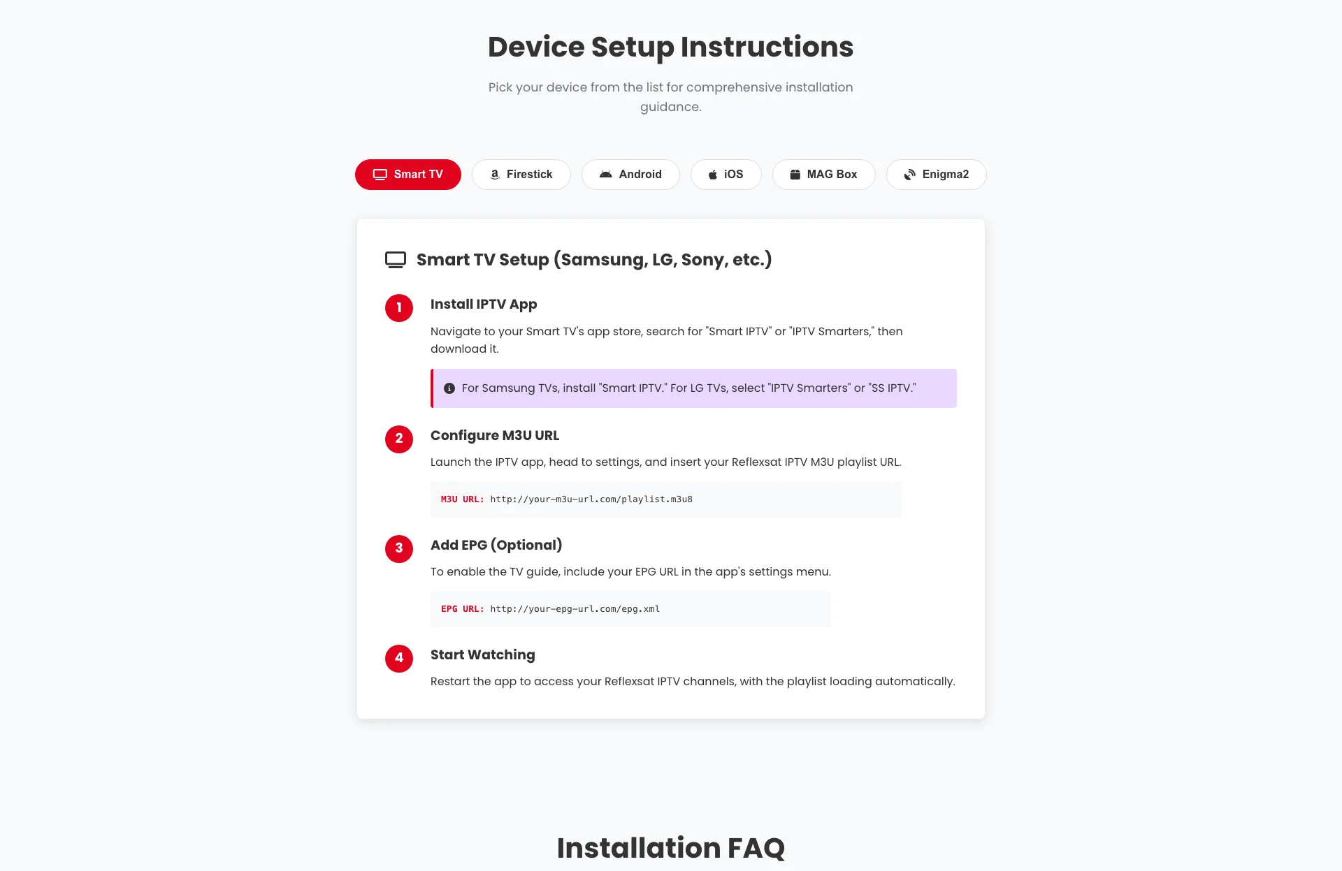 ReflexSat TV Setup Guide