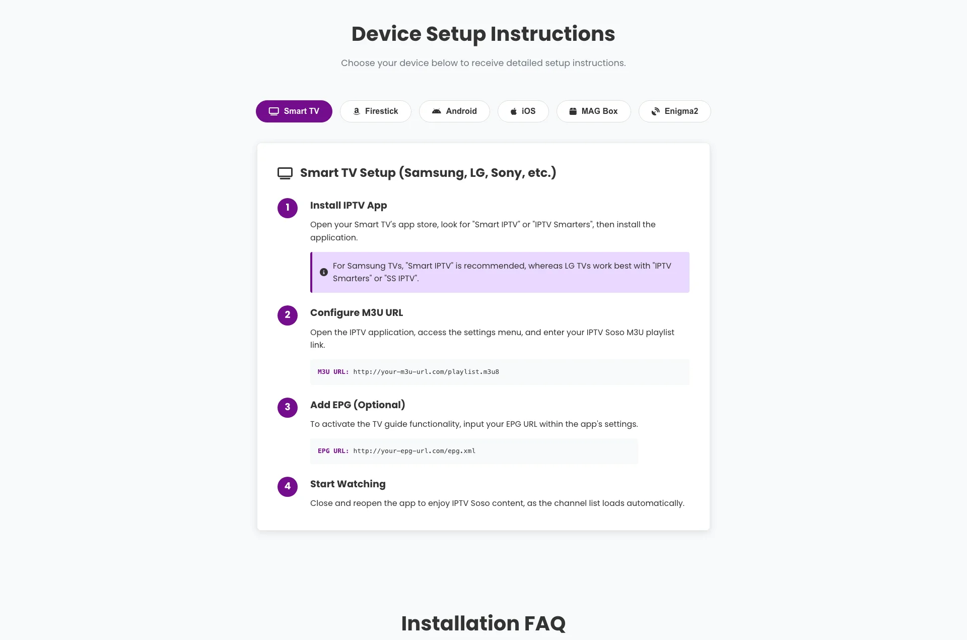 IPTV Soso Setup Guide