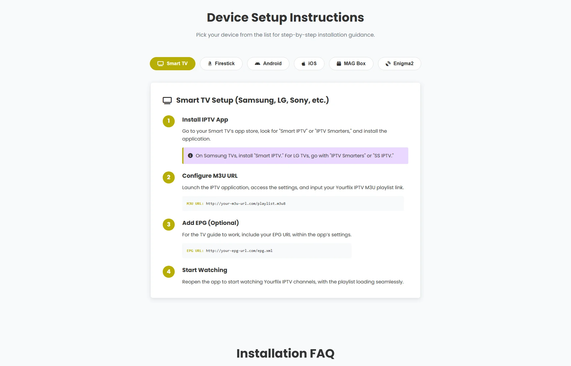 YourFlix IPTV Setup Guide