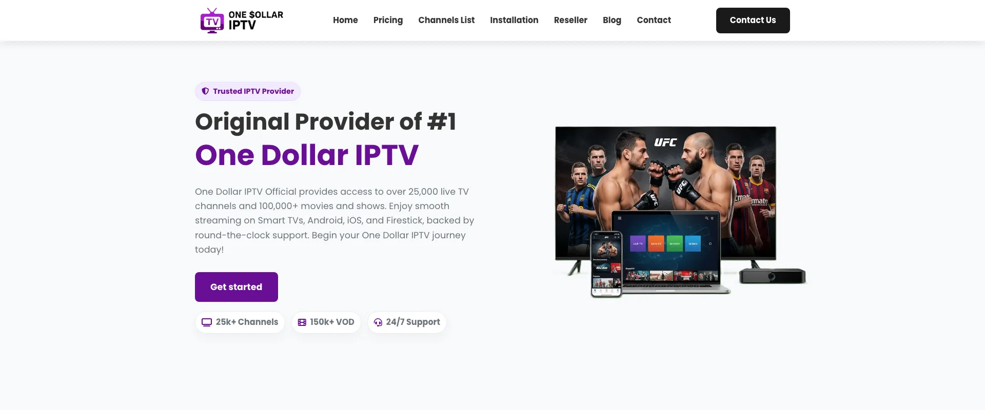 OneDollar IPTV IPTV Service - Best IPTV Portugal 2026