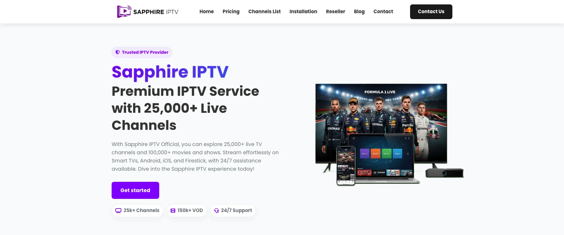 Sapphire 4K IPTV Service - Best IPTV Portugal 2026