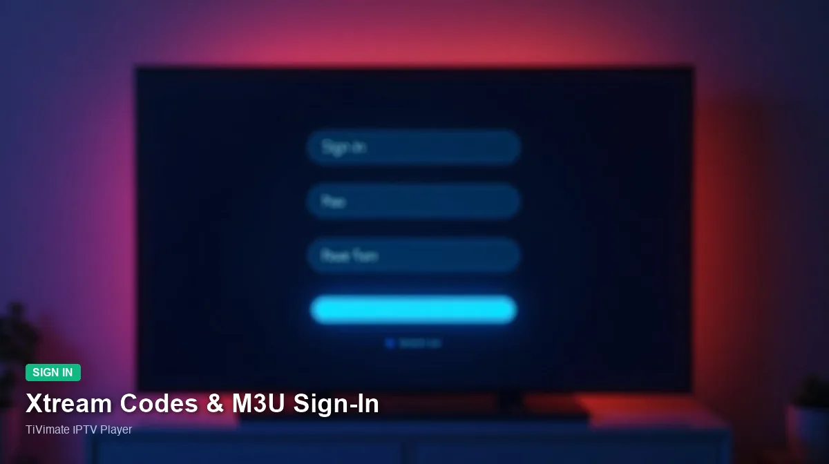 TiVimate IPTV Player — Xtream Codes & M3U Sign-In